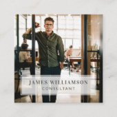 Minimales Berufliches Firmenname & Business-Foto Quadratische Visitenkarte (Vorderseite)