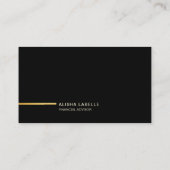 Minimales Berufliches Schwarz/Gold Foto Layout Visitenkarte (Rückseite)