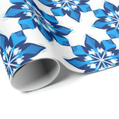 ❄ Minimales blaues Schneeflocken-Winterdesign ❄ Geschenkpapier (Rolleneckpunkt)