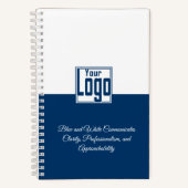 Minimales Blue & White Small Business Motto Notizblock (Vorderseite)