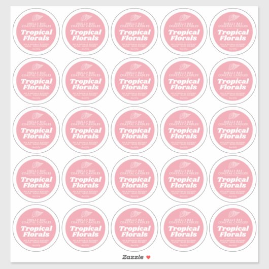 Minimales Blumenblatt für Kerzen 25 Aufkleber (Blatt)