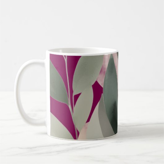 Minimales botanisches Blattmuster Kaffeetasse (Links)