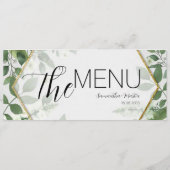 Minimales Botanisches SkriptWedding Menu Menükarte (Rückseite)