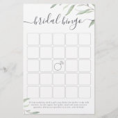 Minimales Brautparty-Bingospiel (Vorderseite)