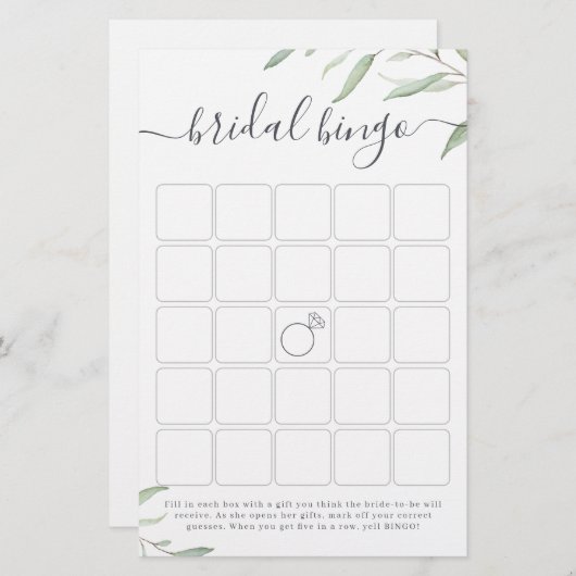 Minimales Brautparty-Bingospiel (Vorne/Hinten)