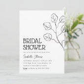 Minimales Brautparty der Blumenstrasse Einladung (Stehend Vorderseite)