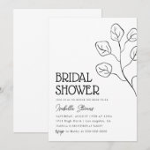 Minimales Brautparty der Blumenstrasse Einladung (Vorne/Hinten)