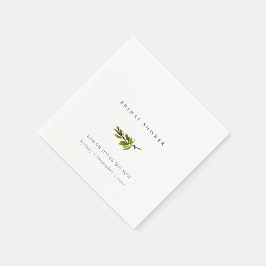 Minimales Brautparty für die Kiefernzweigung Serviette (Ecke)