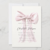 Minimales Brautparty für Rosa Bow Einladung (Vorderseite)