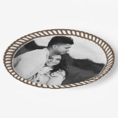 Minimales Brawn Country Western Rope Foto Pappteller (Schrägansicht)