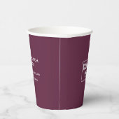 Minimales Business-Logo Einfacher Maroon-Lila Kaff Pappbecher (Rechts)
