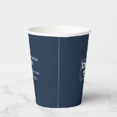 Minimales Business-Logo Einfacher Navy Blue-Kaffee Pappbecher (Rechts)