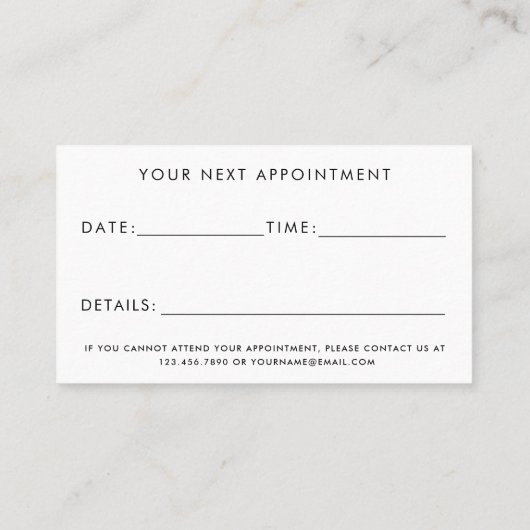 Minimales Business-Logo für Ihre Erinnerung Terminkarte (Rückseite)