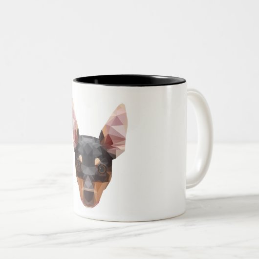 Minimales Button-geometrischer Zweifarbige Tasse (VorderseiteRechts)