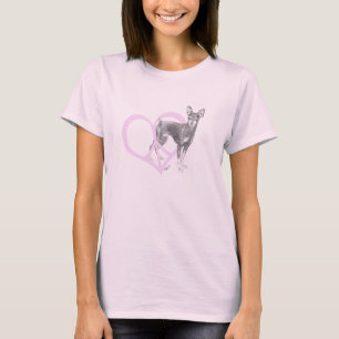 Minimales Button-Herz-Friedenszeichen T-Shirt