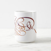 Minimales Button im eleganten Skript Kaffeetasse (Mittel)