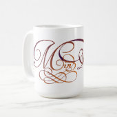 Minimales Button im eleganten Skript Kaffeetasse (Vorderseite Links)