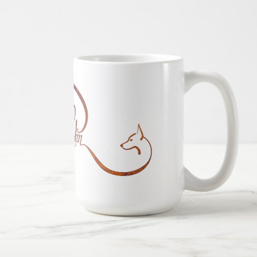 Minimales Button im eleganten Skript Kaffeetasse (Rechts)