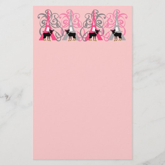 Minimales Button in Paris Briefpapier (Vorderseite)