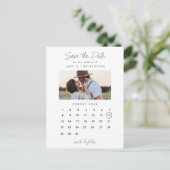 Minimales Calendar-Foto Hochzeit speichern Sie das Ankündigungspostkarte (Stehend Vorderseite)