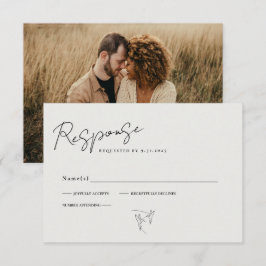 Minimales Calligrafy Script-Foto RSVP Karte
