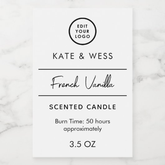 Minimales Candle-Aufkleber Weiß Lebensmitteletikett (Einzelnes Label)