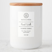 Minimales Candle-Aufkleber Weiß Lebensmitteletikett (Vorderseite)