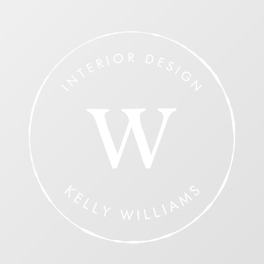 Minimales Circle Business Monogram Branding Fensteraufkleber (Blatt)