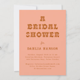 Minimales Coral Brown Western Brautparty Einladung
