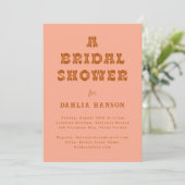 Minimales Coral Brown Western Brautparty Einladung (Stehend Vorderseite)