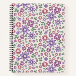 minimales creme-farbenes fantastisches Blumenmuste Notizblock