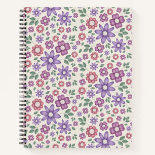 minimales creme-farbenes fantastisches Blumenmuste Notizblock