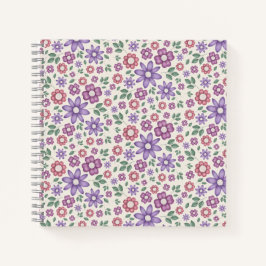 minimales creme-farbenes fantastisches Blumenmuste Notizblock