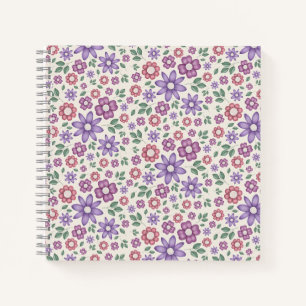 minimales creme-farbenes fantastisches Blumenmuste Notizblock