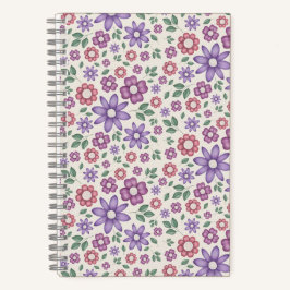 minimales creme-farbenes skurriles Blumenmuster Notizblock