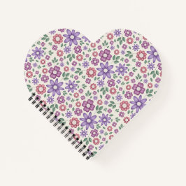 minimales creme-farbenes skurriles Blumenmuster Notizblock