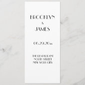 Minimales Deko-Menü für die Hochzeit Menükarte (Rückseite)