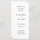 Minimales Deko White Wedding Programm (Vorne/Hinten)