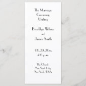 Minimales Deko White Wedding Programm (Vorderseite)