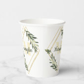 Minimales Design der monogram Tropical Foliage Pappbecher (Rechts)