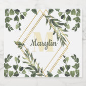 Minimales Design der monogram Tropical Foliage Schaumweinetikett (Einzelnes Label)