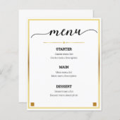 Minimales Design Gold Border Wedding Event Menü (Vorne/Hinten)