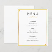 Minimales Design Gold Border Wedding Event Menü (Vorne/Hinten)