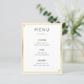 Minimales Design Gold Border Wedding Event Menü (Stehend Vorderseite)