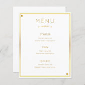 Minimales Design Gold Border Wedding Event Menü (Vorne/Hinten)