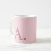 Minimales Design mit enorm moderner Monogramm-Rose Kaffeetasse (Vorderseite Links)