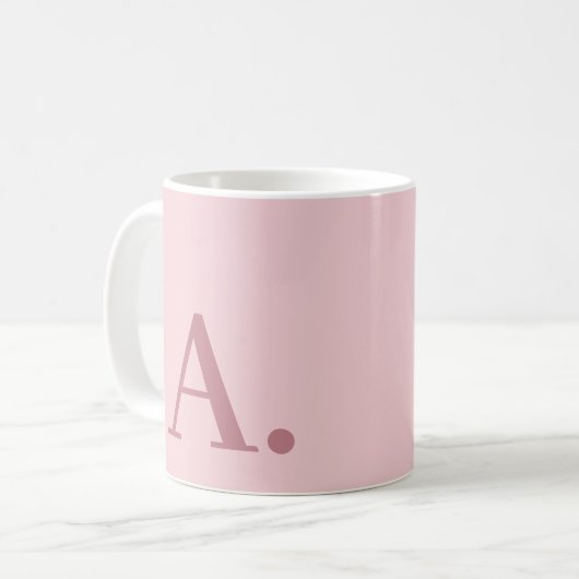 Minimales Design mit enorm moderner Monogramm-Rose Kaffeetasse (Vorderseite Links)
