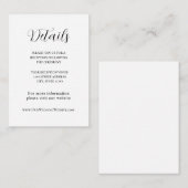 Minimales Design Moderne Hochzeit Begleitkarte (Vorne/Hinten)