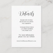 Minimales Design Moderne Hochzeit Begleitkarte (Vorderseite)