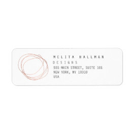 Minimales Designer-Scribble-Logo in Rose Gold